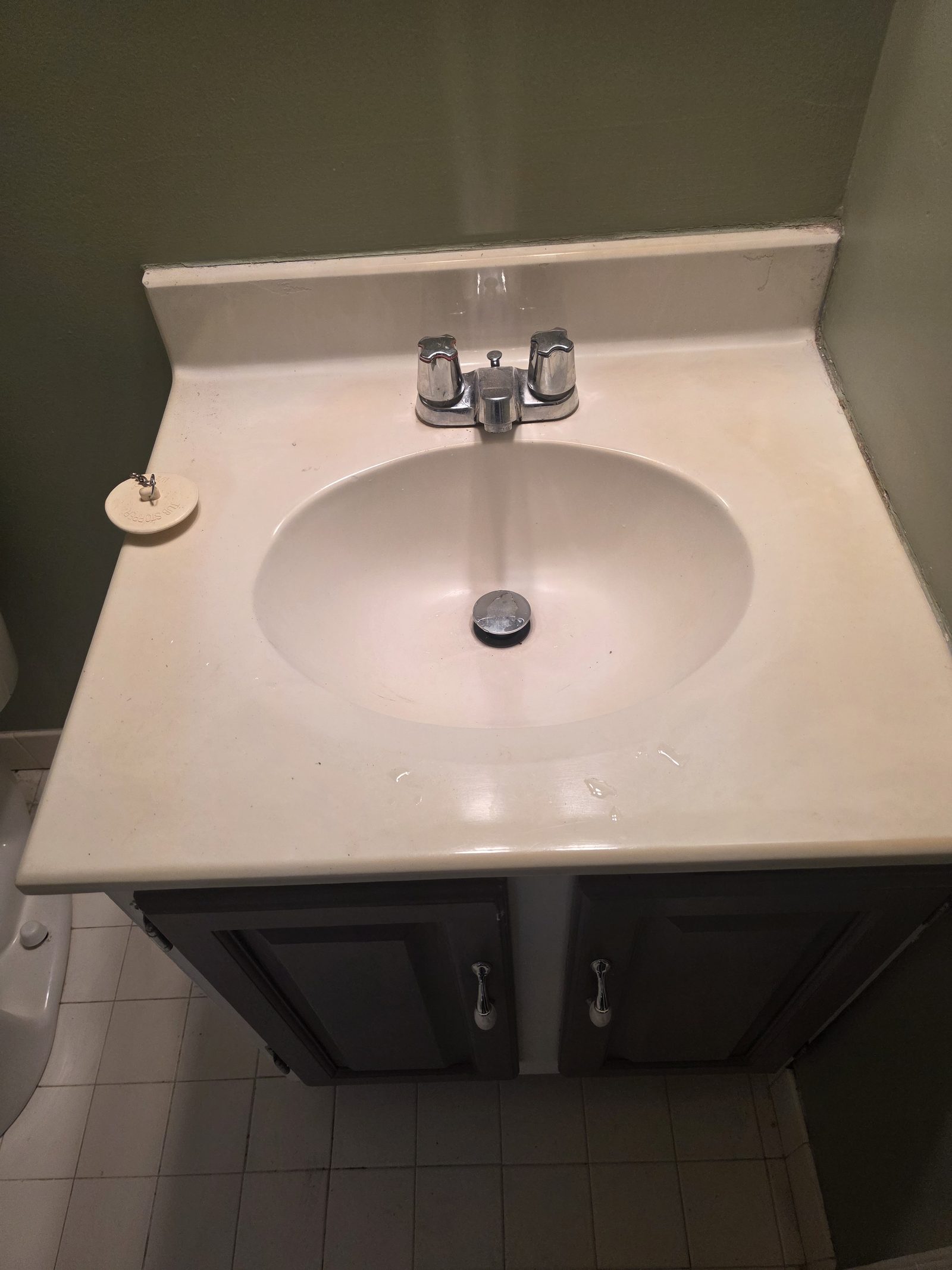 Bathroom vanity sink and chrome faucet